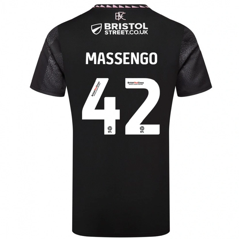 Danxen Kvinnor Han-Noah Massengo #42 Svart Bortatröja Matchtröjor 2024/25 Tröjor T-Tröja