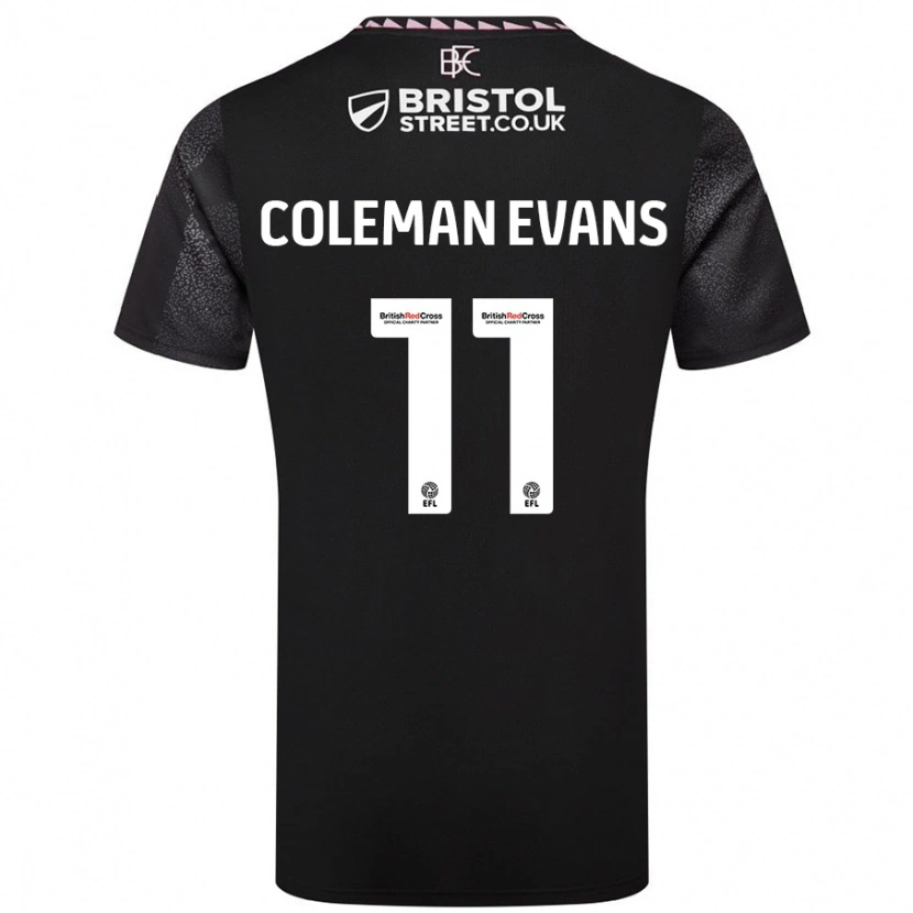 Danxen Kvinnor Amaya Coleman-Evans #11 Svart Bortatröja Matchtröjor 2024/25 Tröjor T-Tröja