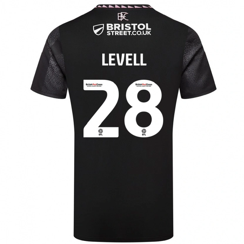 Danxen Kvinnor Kirstie Levell #28 Svart Bortatröja Matchtröjor 2024/25 Tröjor T-Tröja