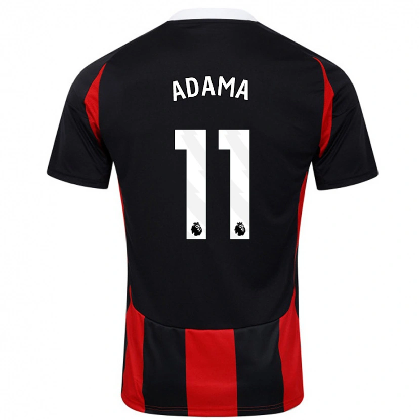 Danxen Kvinnor Adama Traoré #11 Svart Röd Bortatröja Matchtröjor 2024/25 Tröjor T-Tröja
