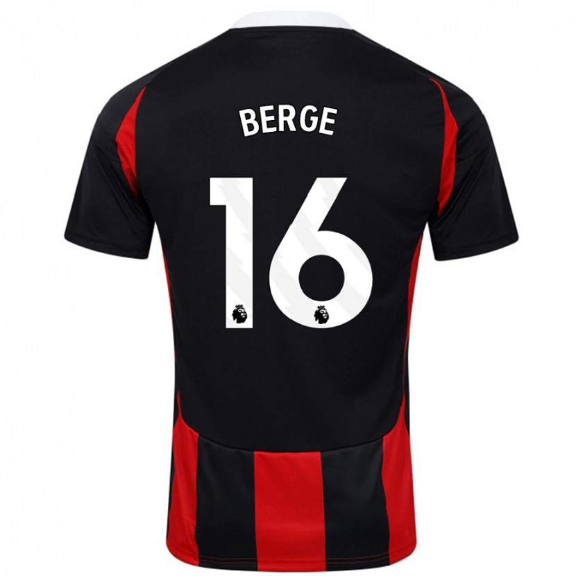 Danxen Kvinnor Sander Berge #16 Svart Röd Bortatröja Matchtröjor 2024/25 Tröjor T-Tröja
