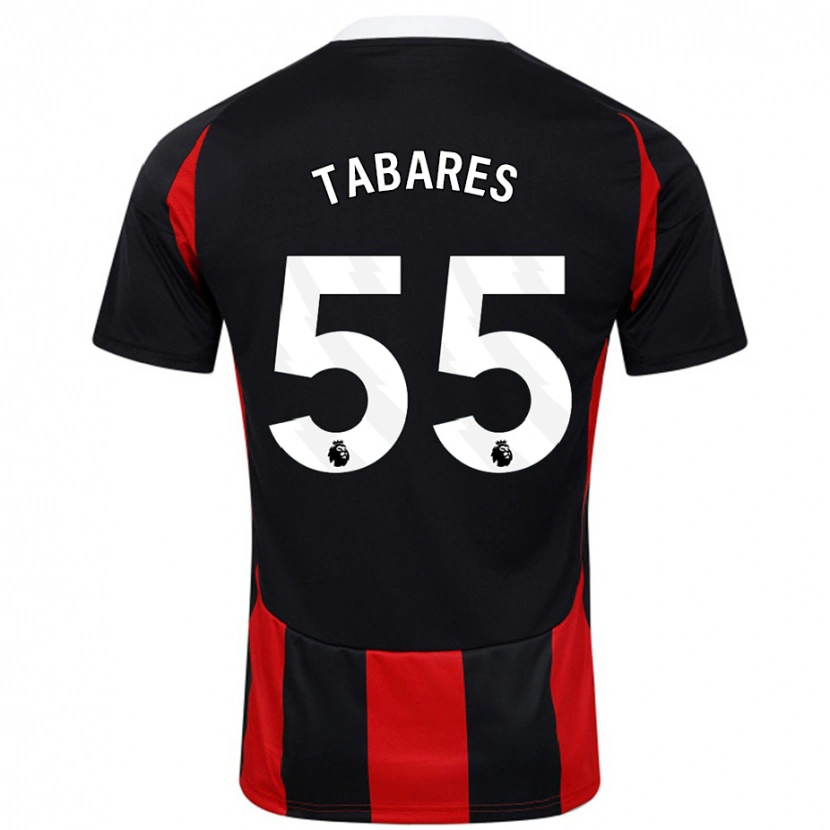 Danxen Kvinnor Samuel Tabares #55 Svart Röd Bortatröja Matchtröjor 2024/25 Tröjor T-Tröja