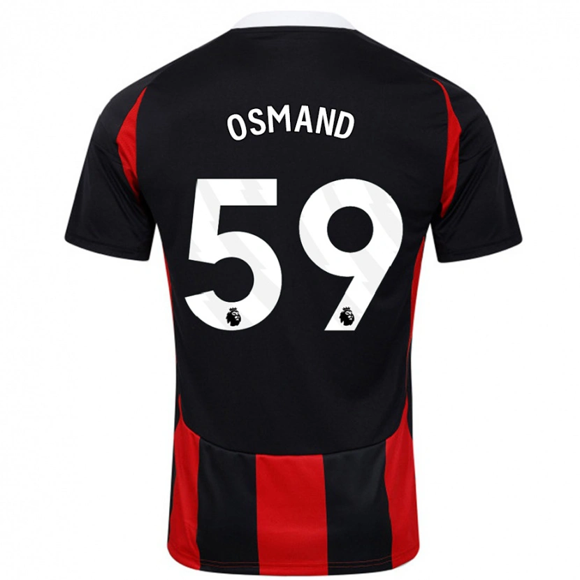 Danxen Kvinnor Callum Osmand #59 Svart Röd Bortatröja Matchtröjor 2024/25 Tröjor T-Tröja
