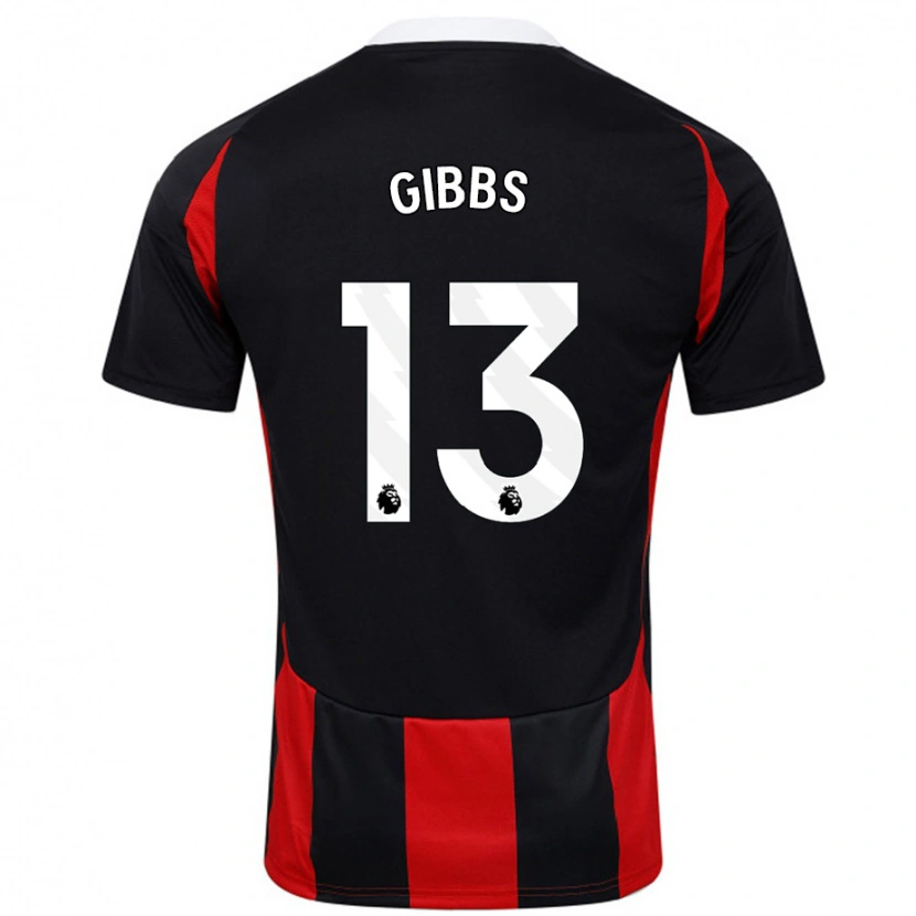 Danxen Kvinnor Frankie Gibbs #13 Svart Röd Bortatröja Matchtröjor 2024/25 Tröjor T-Tröja