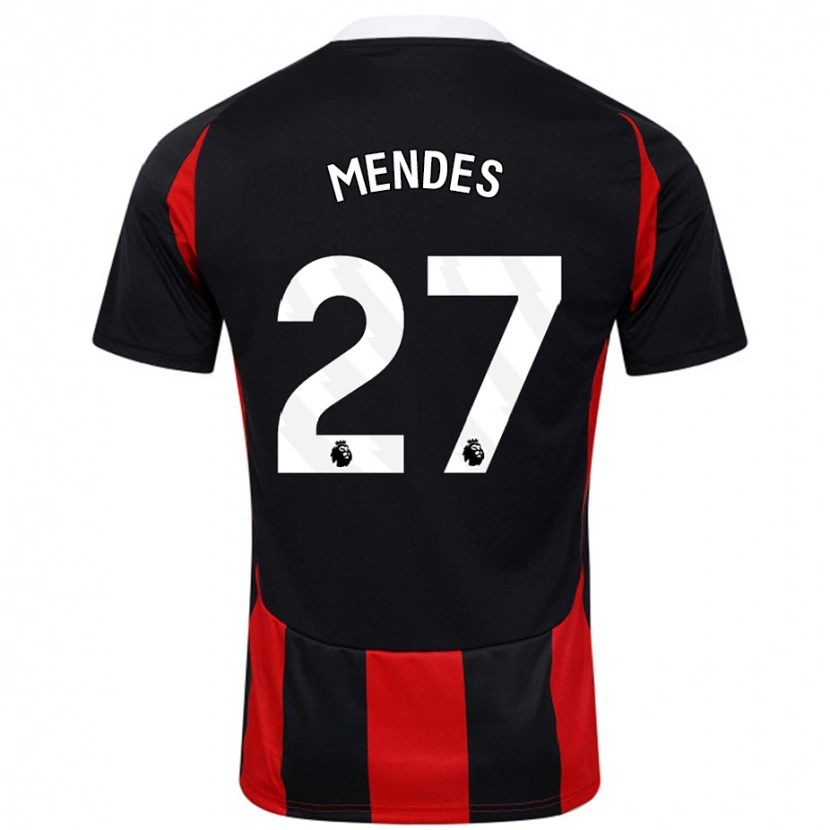 Danxen Kvinnor Megalie Mendes #27 Svart Röd Bortatröja Matchtröjor 2024/25 Tröjor T-Tröja
