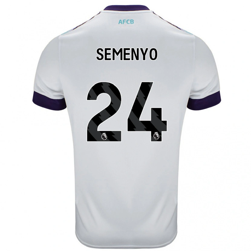 Danxen Kvinnor Antoine Semenyo #24 Vit Grön Lila Bortatröja Matchtröjor 2024/25 Tröjor T-Tröja