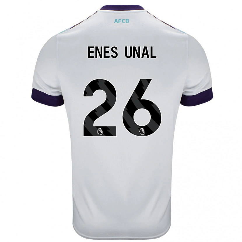 Danxen Kvinnor Enes Ünal #26 Vit Grön Lila Bortatröja Matchtröjor 2024/25 Tröjor T-Tröja