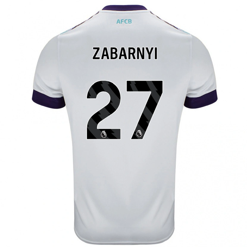 Danxen Kvinnor Ilya Zabarnyi #27 Vit Grön Lila Bortatröja Matchtröjor 2024/25 Tröjor T-Tröja
