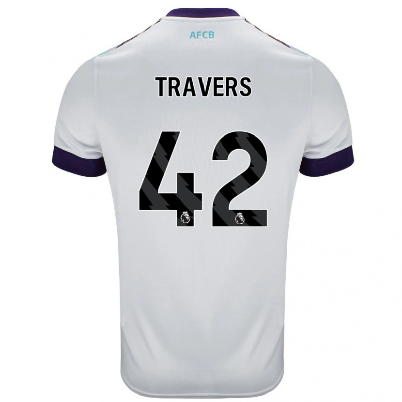 Danxen Kvinnor Mark Travers #42 Vit Grön Lila Bortatröja Matchtröjor 2024/25 Tröjor T-Tröja