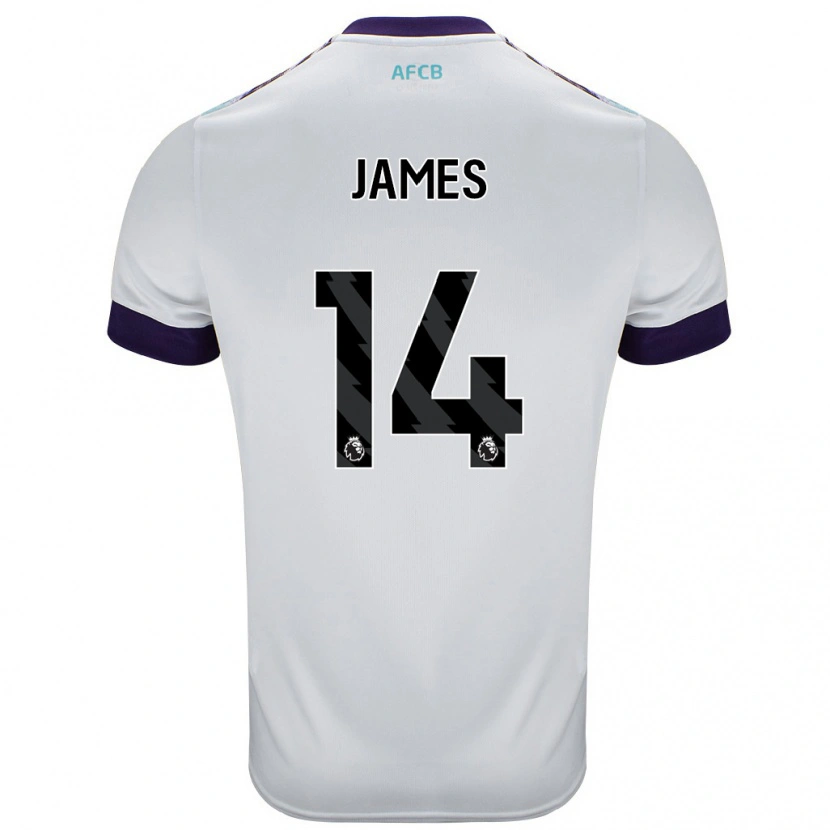 Danxen Kvinnor Katie James #14 Vit Grön Lila Bortatröja Matchtröjor 2024/25 Tröjor T-Tröja