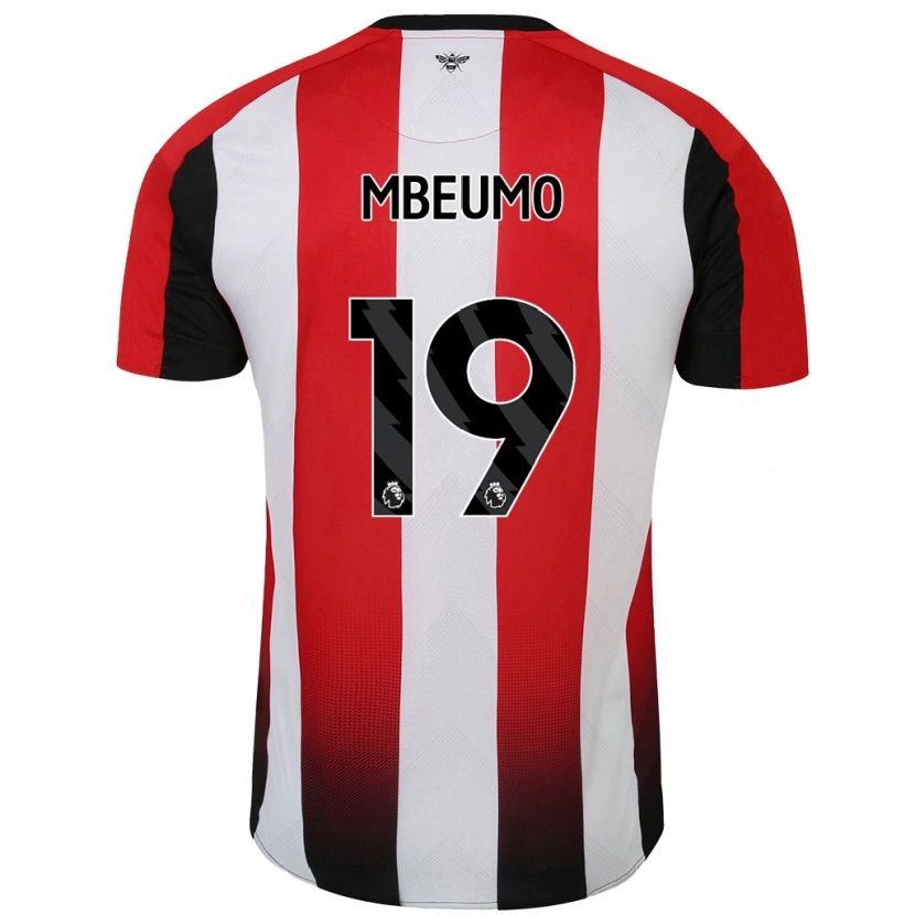 Danxen Barn Bryan Mbeumo #19 Röd Vit Hemmatröja Matchtröjor 2024/25 Tröjor T-Tröja