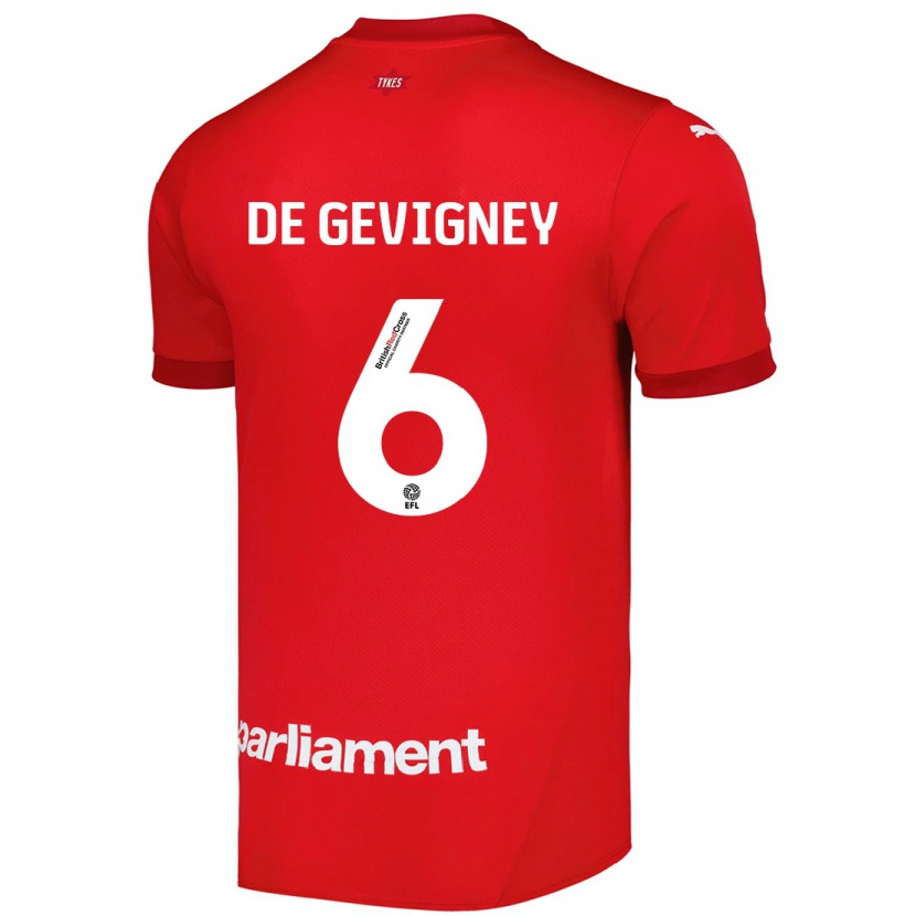 Danxen Barn Maël De Gevigney #6 Röd Hemmatröja Matchtröjor 2024/25 Tröjor T-Tröja