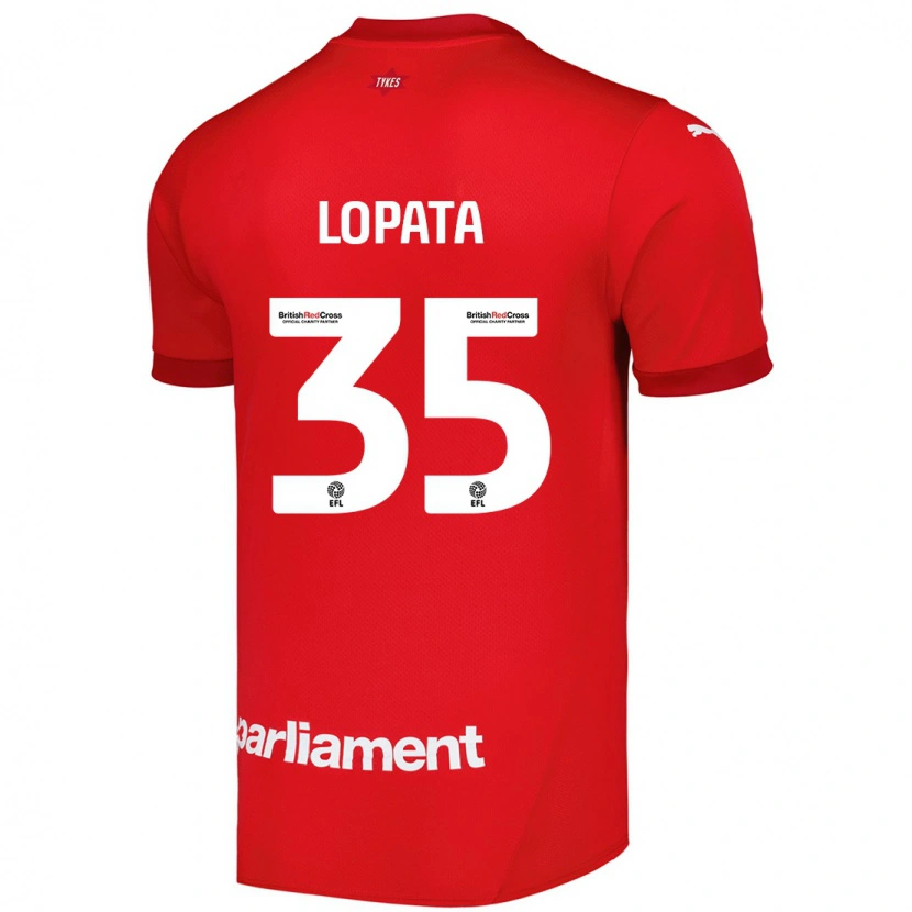 Danxen Barn Kacper Lopata #35 Röd Hemmatröja Matchtröjor 2024/25 Tröjor T-Tröja