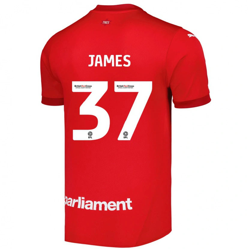Danxen Barn Nathan James #37 Röd Hemmatröja Matchtröjor 2024/25 Tröjor T-Tröja