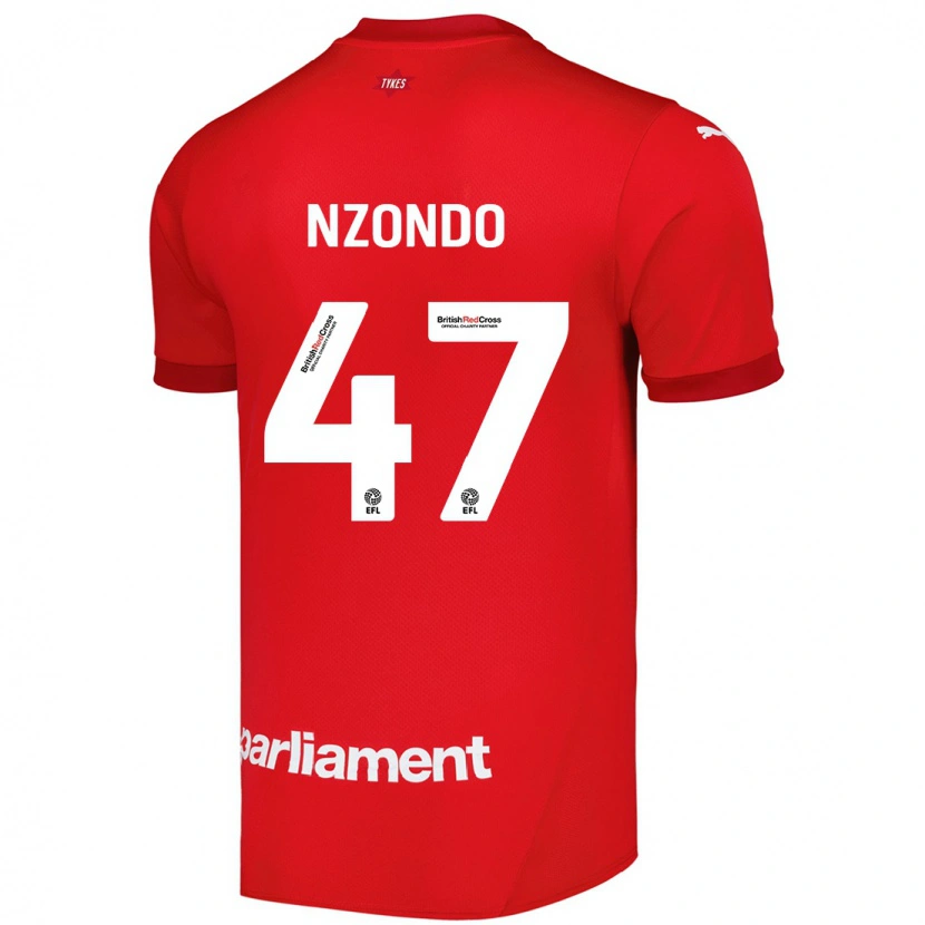 Danxen Barn Emmaisa Nzondo #47 Röd Hemmatröja Matchtröjor 2024/25 Tröjor T-Tröja