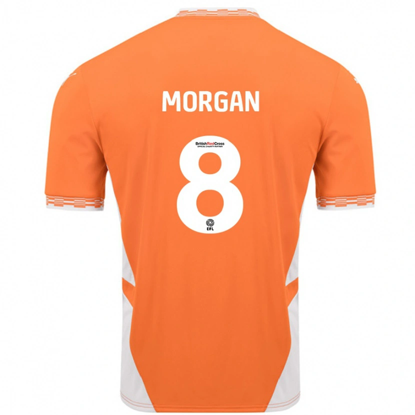 Danxen Barn Albie Morgan #8 Orange Vit Hemmatröja Matchtröjor 2024/25 Tröjor T-Tröja