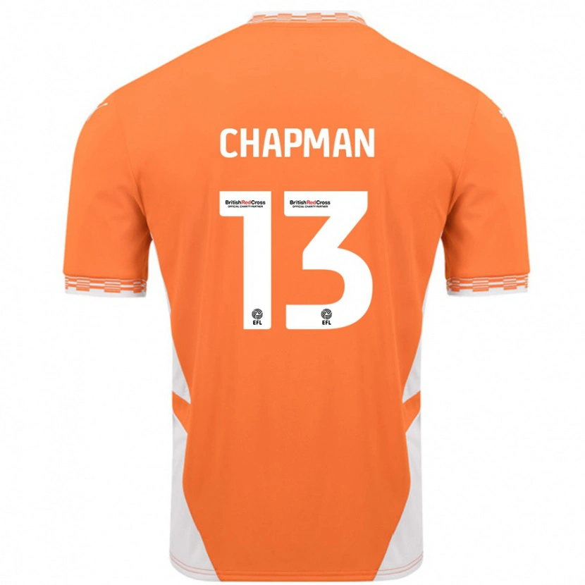 Danxen Barn Mackenzie Chapman #13 Orange Vit Hemmatröja Matchtröjor 2024/25 Tröjor T-Tröja