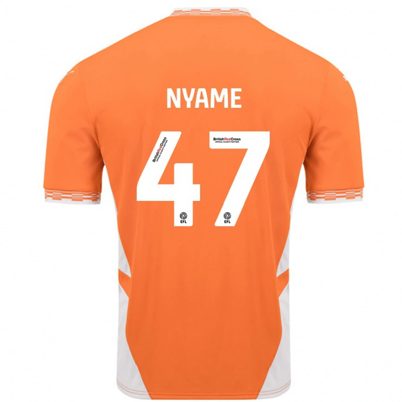 Danxen Barn Josh Nyame #47 Orange Vit Hemmatröja Matchtröjor 2024/25 Tröjor T-Tröja