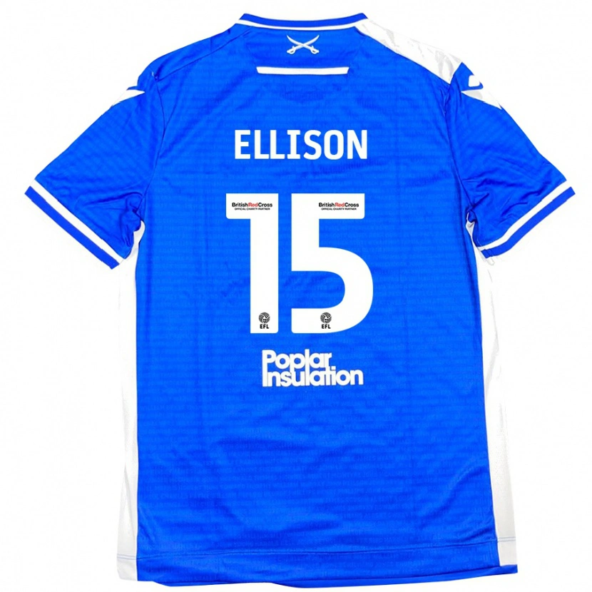 Danxen Barn Dan Ellison #15 Blå Vit Hemmatröja Matchtröjor 2024/25 Tröjor T-Tröja