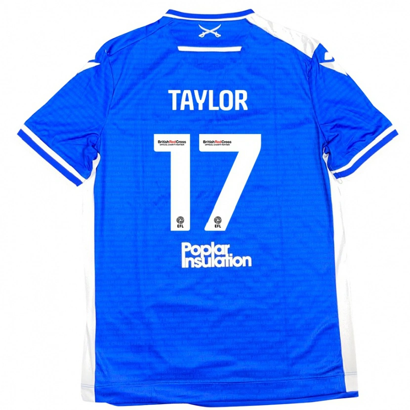 Danxen Barn Connor Taylor #17 Blå Vit Hemmatröja Matchtröjor 2024/25 Tröjor T-Tröja