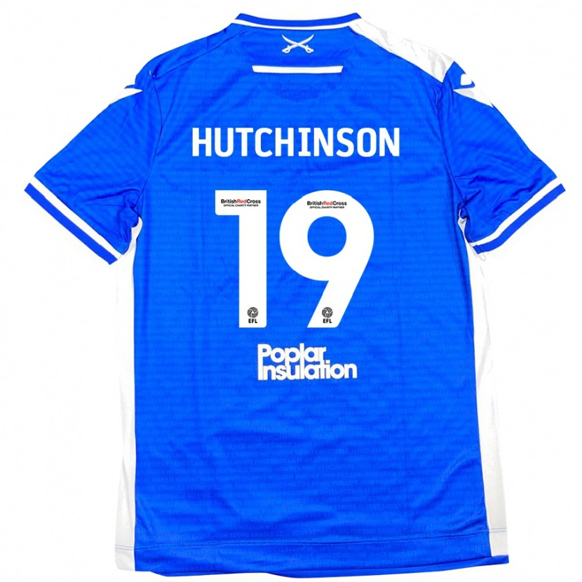 Danxen Barn Isaac Hutchinson #19 Blå Vit Hemmatröja Matchtröjor 2024/25 Tröjor T-Tröja