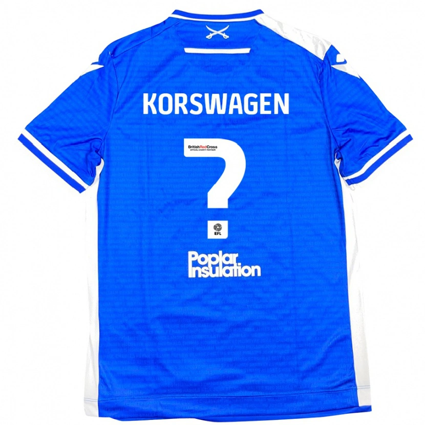 Danxen Barn Mattijis Korswagen #0 Blå Vit Hemmatröja Matchtröjor 2024/25 Tröjor T-Tröja