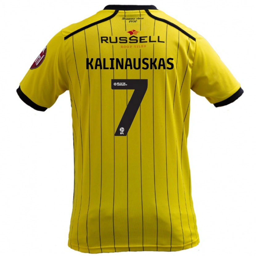 Danxen Barn Tomas Kalinauskas #7 Gul Hemmatröja Matchtröjor 2024/25 Tröjor T-Tröja