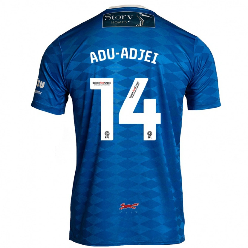 Danxen Barn Daniel Adu-Adjei #14 Blå Hemmatröja Matchtröjor 2024/25 Tröjor T-Tröja