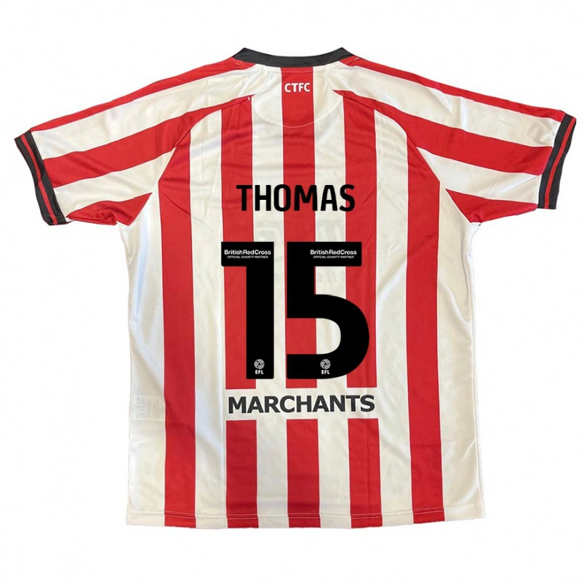 Danxen Barn Jordan Thomas #15 Röd Vit Hemmatröja Matchtröjor 2024/25 Tröjor T-Tröja
