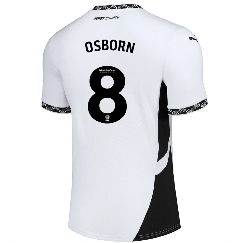 Danxen Barn Ben Osborn #8 Vit Svart Hemmatröja Matchtröjor 2024/25 Tröjor T-Tröja