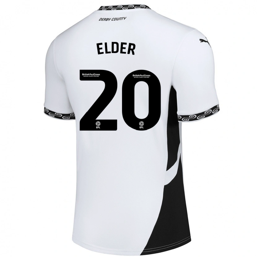 Danxen Barn Callum Elder #20 Vit Svart Hemmatröja Matchtröjor 2024/25 Tröjor T-Tröja