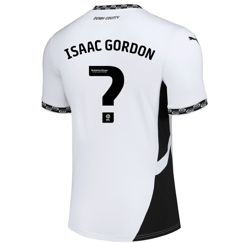 Danxen Barn Isaac Gordon #0 Vit Svart Hemmatröja Matchtröjor 2024/25 Tröjor T-Tröja