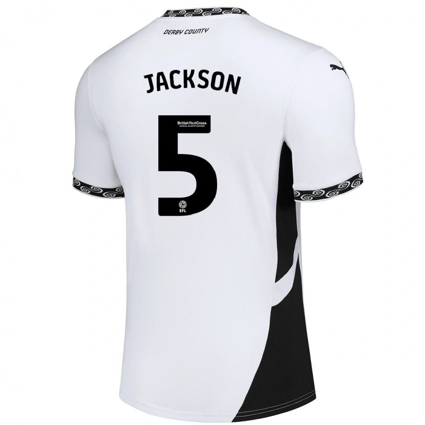 Danxen Barn Sarah Jackson #5 Vit Svart Hemmatröja Matchtröjor 2024/25 Tröjor T-Tröja