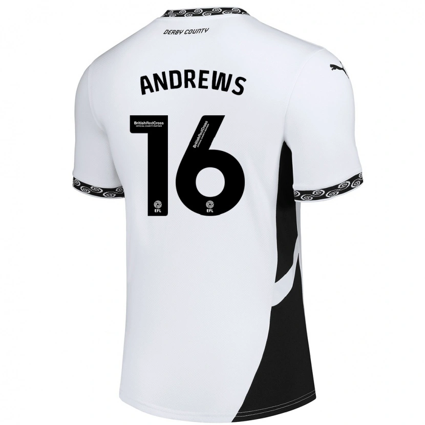 Danxen Barn Marli Rhodes-Andrews #16 Vit Svart Hemmatröja Matchtröjor 2024/25 Tröjor T-Tröja