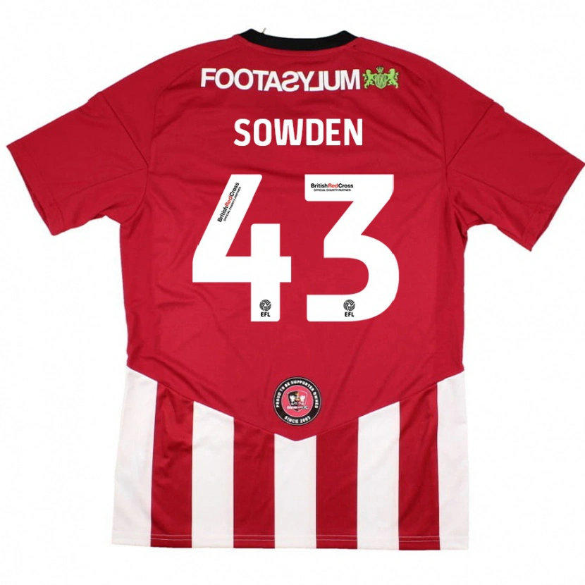Danxen Barn Andrew Sowden #43 Röd Vit Hemmatröja Matchtröjor 2024/25 Tröjor T-Tröja