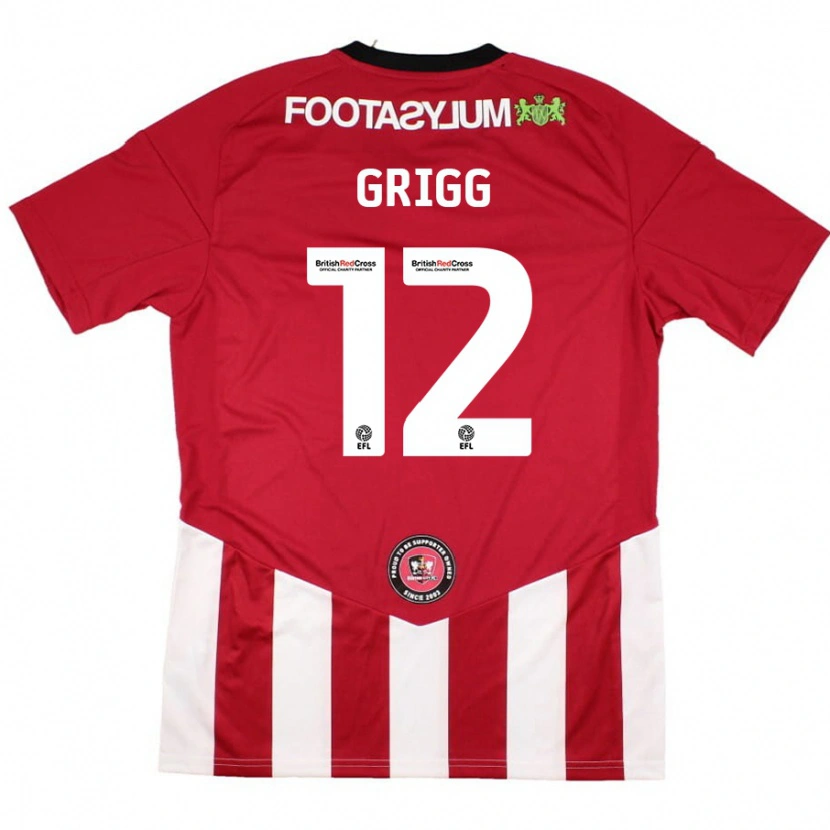 Danxen Barn Katie Grigg #12 Röd Vit Hemmatröja Matchtröjor 2024/25 Tröjor T-Tröja