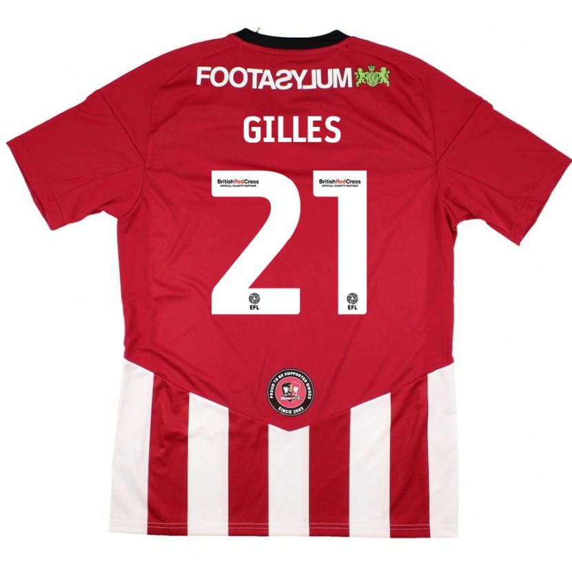 Danxen Barn Sophie Gilles #21 Röd Vit Hemmatröja Matchtröjor 2024/25 Tröjor T-Tröja