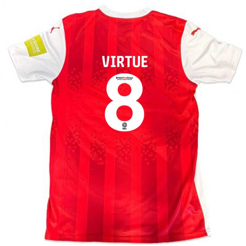 Danxen Barn Matty Virtue #8 Röd Vit Hemmatröja Matchtröjor 2024/25 Tröjor T-Tröja