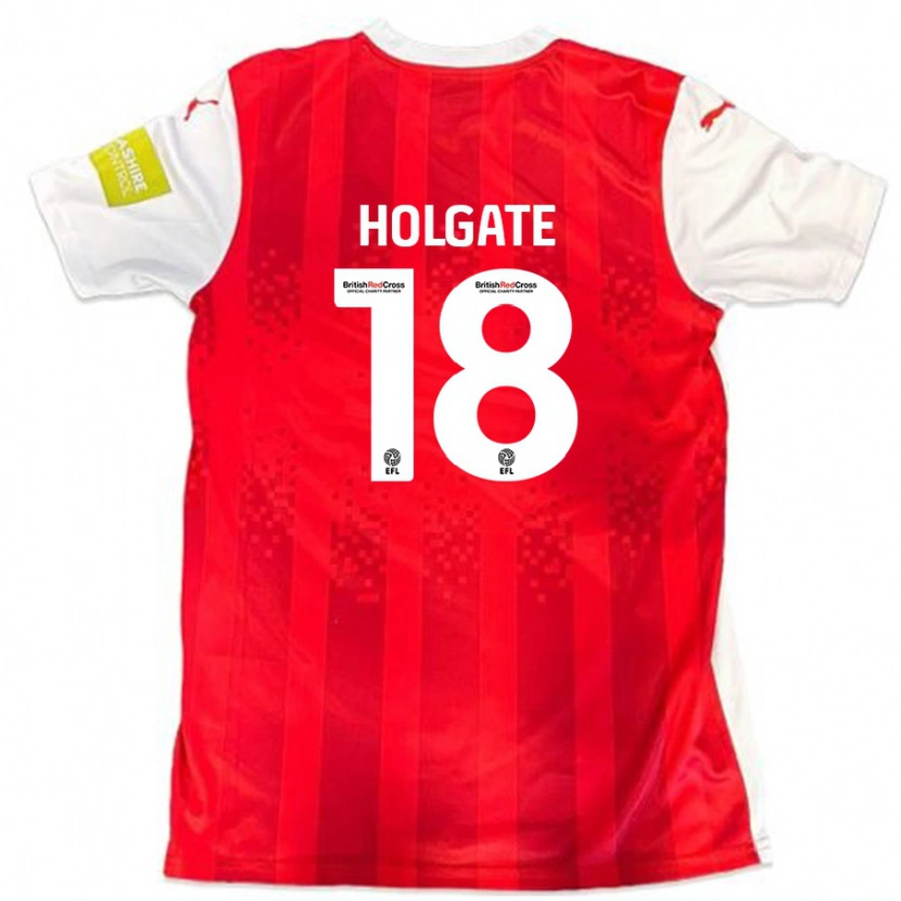 Danxen Barn Harrison Holgate #18 Röd Vit Hemmatröja Matchtröjor 2024/25 Tröjor T-Tröja
