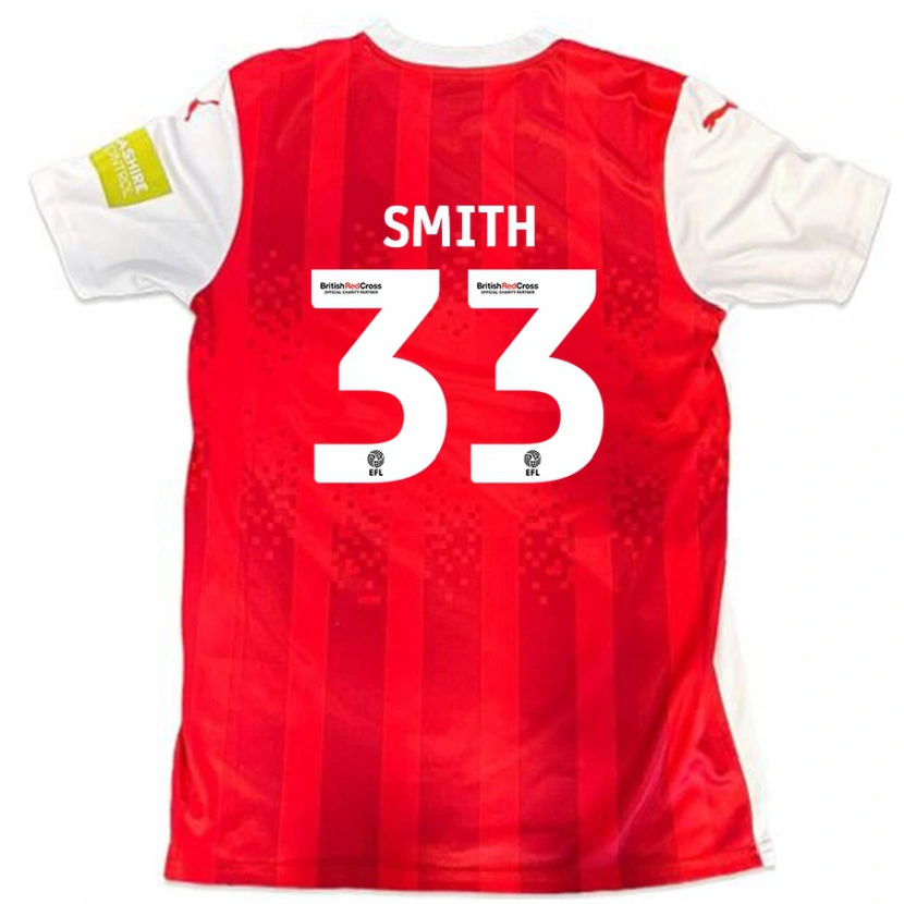 Danxen Barn Pele Smith #33 Röd Vit Hemmatröja Matchtröjor 2024/25 Tröjor T-Tröja