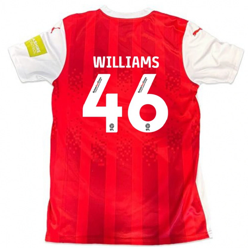 Danxen Barn Theo Williams #46 Röd Vit Hemmatröja Matchtröjor 2024/25 Tröjor T-Tröja