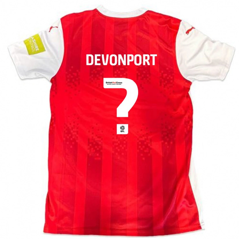 Danxen Barn Owen Devonport #0 Röd Vit Hemmatröja Matchtröjor 2024/25 Tröjor T-Tröja