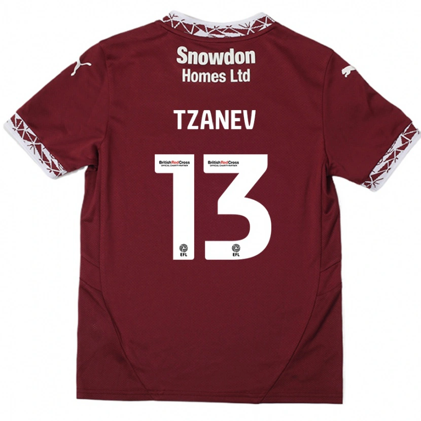 Danxen Barn Nik Tzanev #13 Bourgogne Hemmatröja Matchtröjor 2024/25 Tröjor T-Tröja