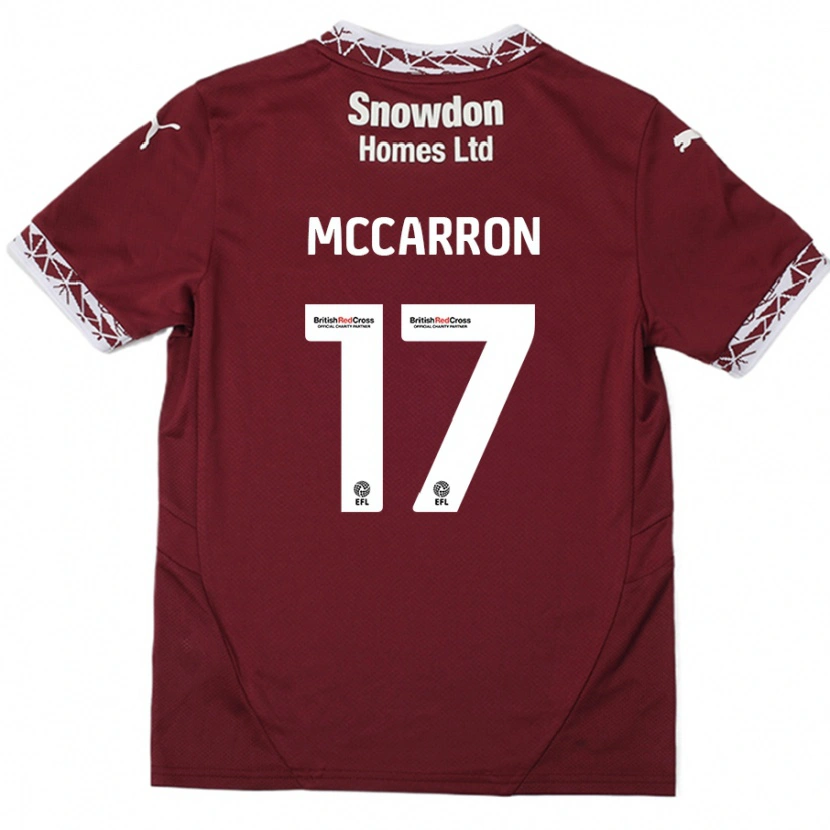Danxen Barn Liam Mccarron #17 Bourgogne Hemmatröja Matchtröjor 2024/25 Tröjor T-Tröja