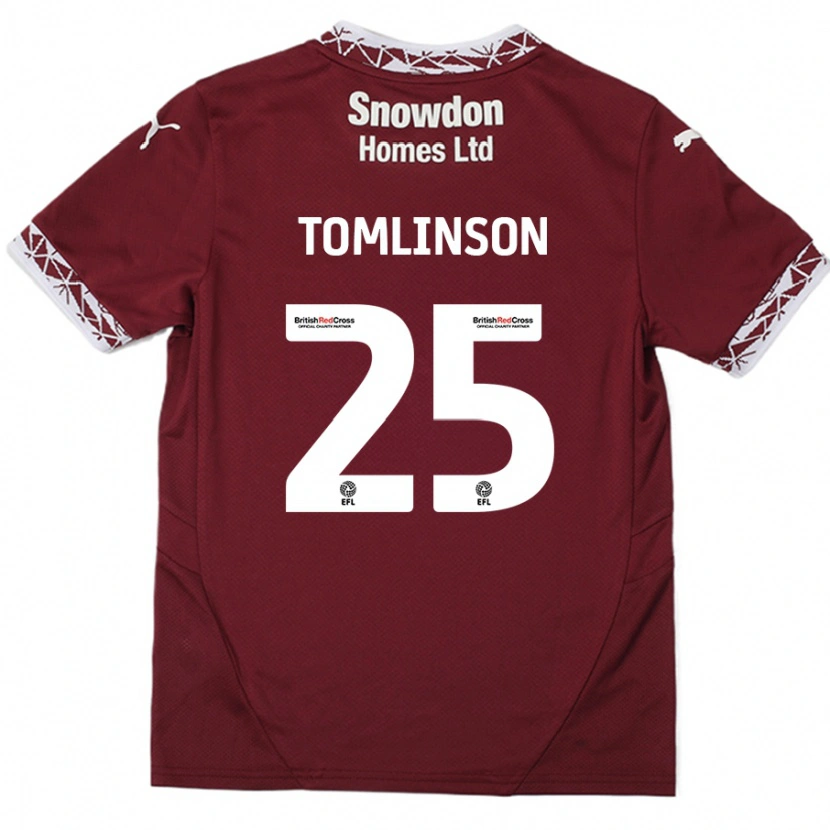 Danxen Barn Josh Tomlinson #25 Bourgogne Hemmatröja Matchtröjor 2024/25 Tröjor T-Tröja