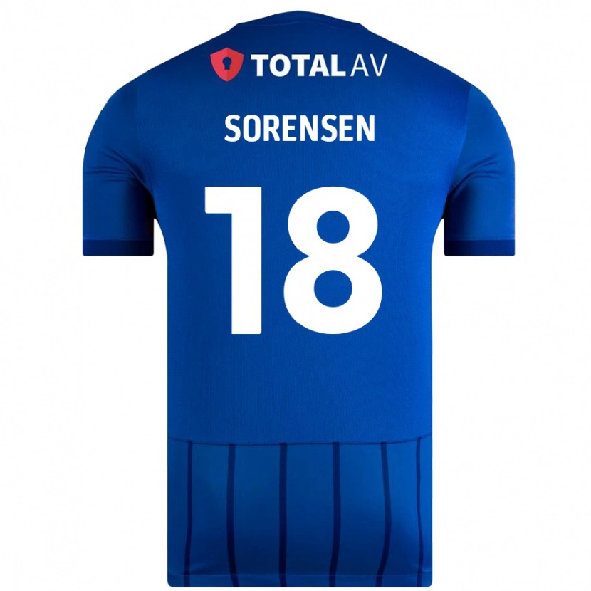 Danxen Barn Elias Sørensen #18 Blå Hemmatröja Matchtröjor 2024/25 Tröjor T-Tröja