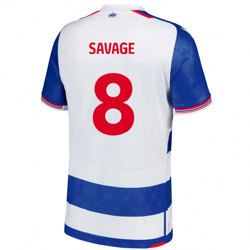 Danxen Barn Charlie Savage #8 Blå Vit Hemmatröja Matchtröjor 2024/25 Tröjor T-Tröja