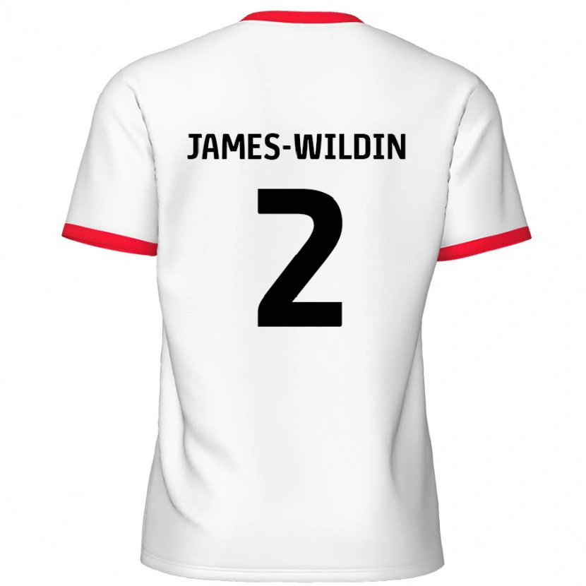 Danxen Barn Luther James-Wildin #2 Vit Röd Hemmatröja Matchtröjor 2024/25 Tröjor T-Tröja