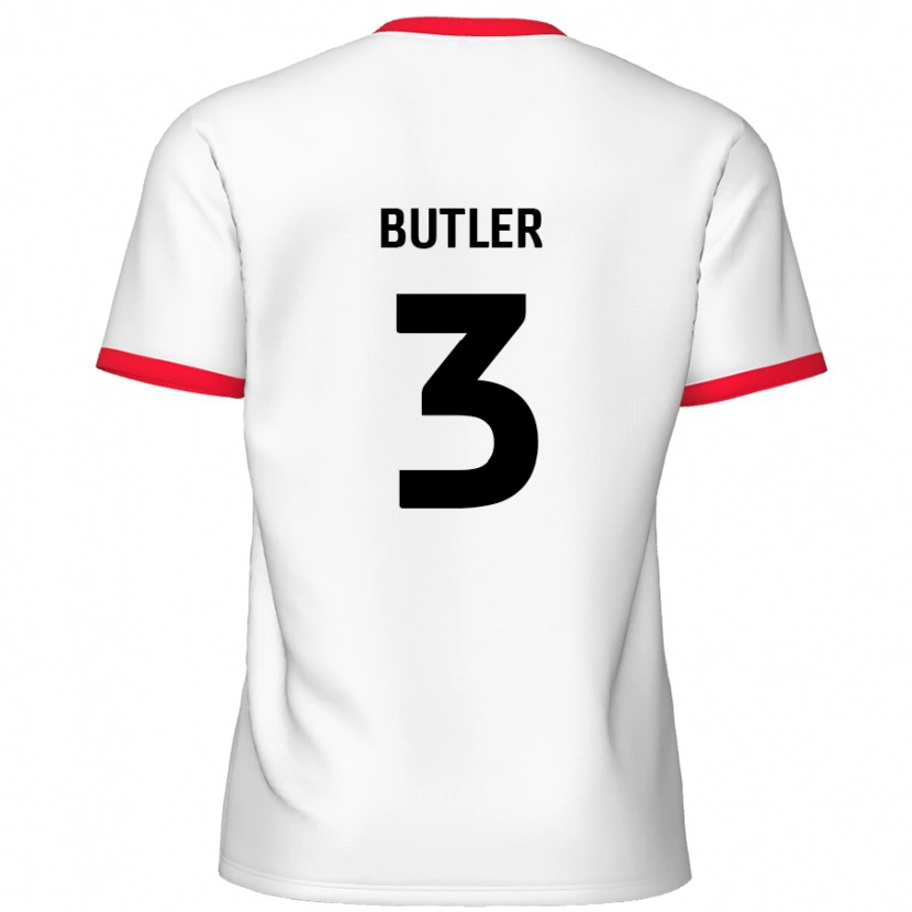 Danxen Barn Dan Butler #3 Vit Röd Hemmatröja Matchtröjor 2024/25 Tröjor T-Tröja