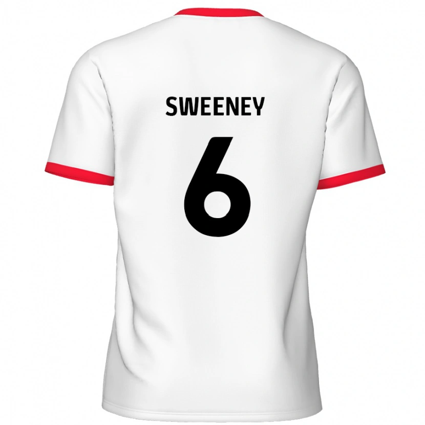 Danxen Barn Dan Sweeney #6 Vit Röd Hemmatröja Matchtröjor 2024/25 Tröjor T-Tröja